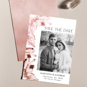 Save The Date Cristaux d'aquarelle Rose Quartz Photo