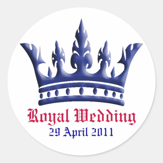 Save the Date Crown Umschlag Aufkleber (Vorderseite)