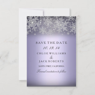 Save The Date Crystal Snowflake Purple Winter Enregistrer La Dat
