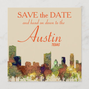 Save The Date Cuir épais de SG-Safari d'horizon d'Austin le