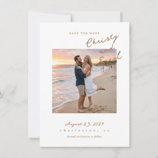 Save The Date Cuivre écrit à la main