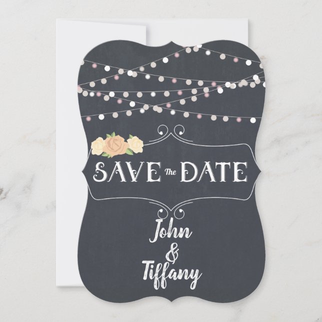 Save the Date Custom Chalkboard Einladung (Vorderseite)