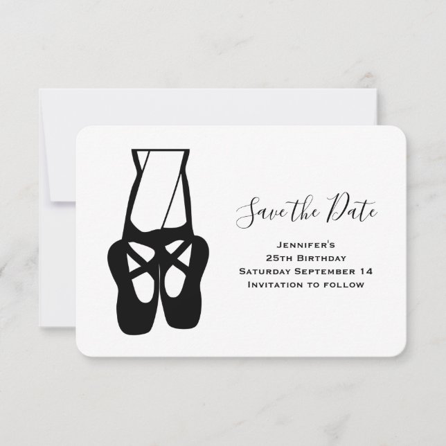 Save The Date Cute Ballet Dancer Jambes & Chaussons (Devant)