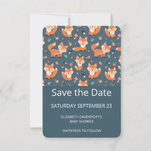 Save The Date Cute Motif Orange Fox
