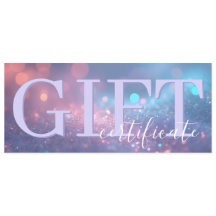 Cute Soft Glitter Pastel Purple Gift Certificate