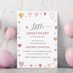 Save The Date Cute Watercolor Hearts Baby shower de la Saint-Val