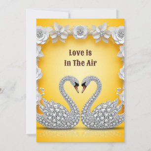 Save The Date Cygnes Romantiques en Cristal de Diamant Scène Cha