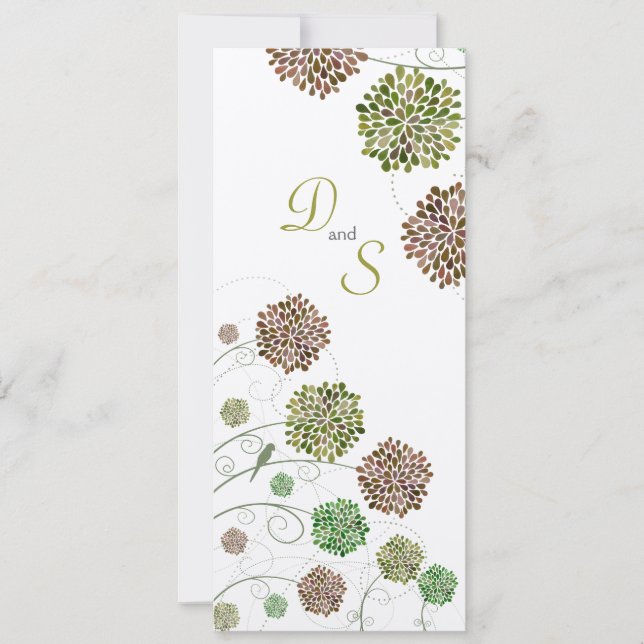 Save the Date Dahlie-Garten-Monogramm-Mitteilung Einladung (Vorderseite)
