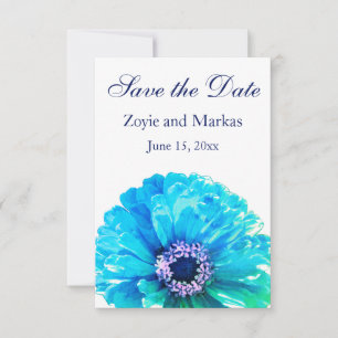 Save The Date Daisy turquoise - enregistrer la date