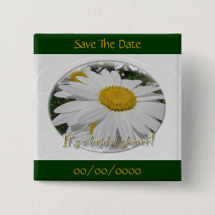 Save the Date Daisy Wildblume Brautparty Button