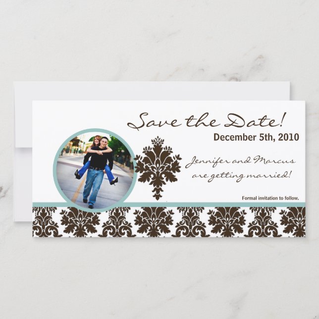 Save The Date Damas Brown 4x8 Fiançailles (Devant)