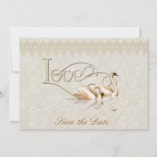 Save The Date Damask Elegance