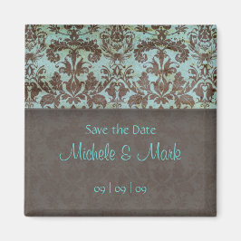 Save the Date Damask Magnet 2b