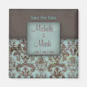 Save the Date Damast-Magnet Magnet