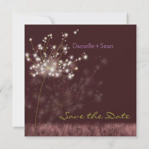 Save The Date Dandelions d'automne Mariage de Bourgogne Enregist