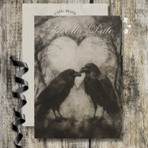 Dark Gothique Noir & Tan Raven Mariage de script