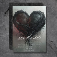 Dark Moody Black Twisted Heart Mariage