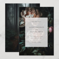 Dark Romantic Black Peony Floral Mariage Photo