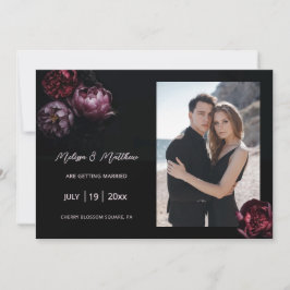 Save The Date Dark Romantic Black Wedding