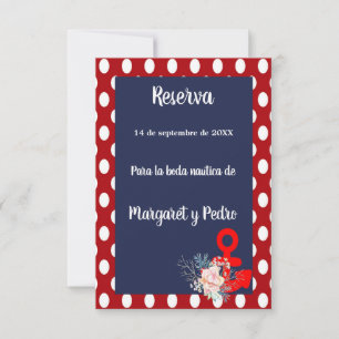Save The Date Date de mariage nautique à sauver en espagnol