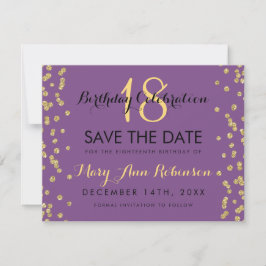 Save The Date Date de sauvegarde Anniversaire Gold Parties scint