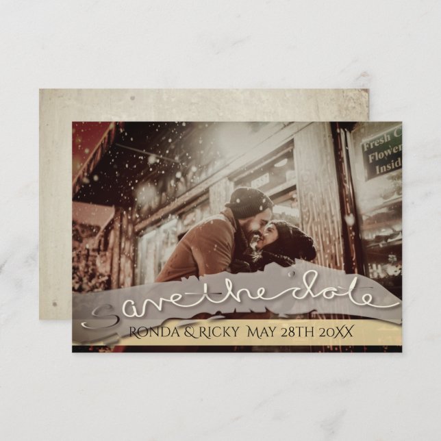 "Save the Date" Datum der Hochzeit im benutzerdefi Save The Date (Vorne/Hinten)