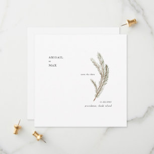 Save The Date Décembre Pine Foliage Carré Mariage Enregistrer la