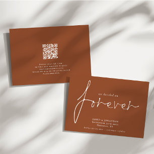 Save The Date Décidé sur Forever QR Code Terracotta