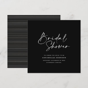 Save The Date Décontracté script noir et blanc douche nuptiale