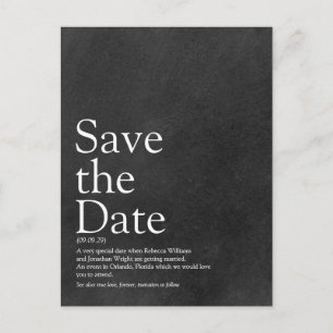 Save the Date Definition eines einfachen Chalkboar Postkarte