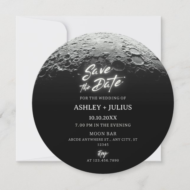 Save The Date Dégradé de demi-lune  (Devant)