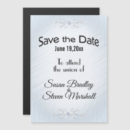 Save the Date delikates Blau Magneteinladung
