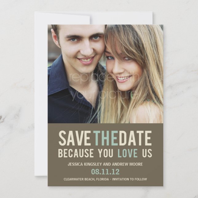 Save The Date Demande Irrésistible Photo Enregistrer La Date - G (Devant)
