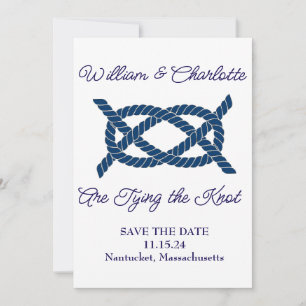 Save the Date den Knoten Nautical tippen Einladung