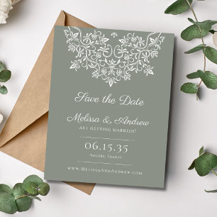 Save The Date Dentelle de jardin de la campagne française Enregi