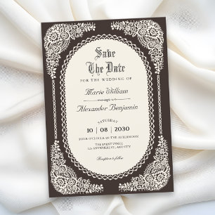 Save The Date Dentelle victorienne de romance sombre