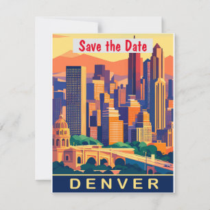 Save The Date Denver, City Skyline, Colorado