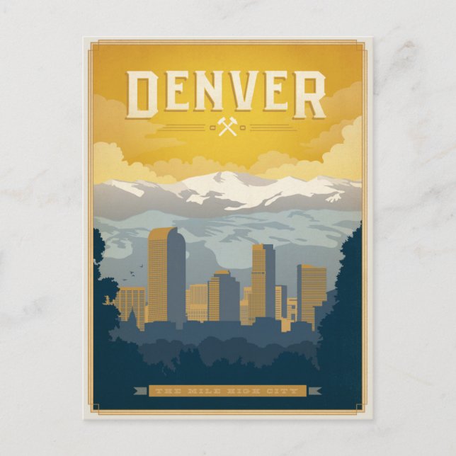 Save The Date | Denver, CO Ankündigungspostkarte (Vorderseite)