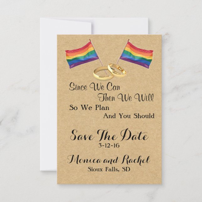 Save The Date Depuis Que Nous Pouvons : Mariage Lesbienne Enregi (Devant)