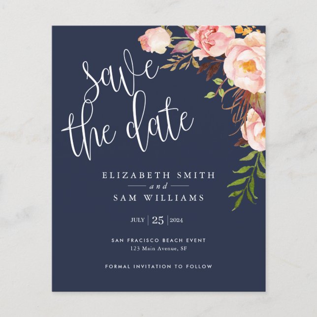 Save the Date der Einladung für den Blumenhandel Flyer (Vorne)