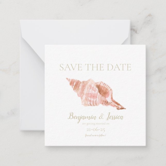 Save the Date der Muschel auf See Mitteilungskarte (Vorderseite)