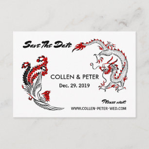 Save the Date des modernen asiatischen Dragon-Phoe