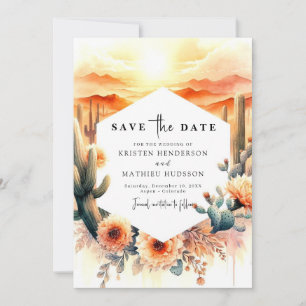 Save The Date Desert Classic Cactus Mariage