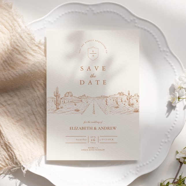 Save The Date Desert Road Western Mariage (Créateur téléchargé)