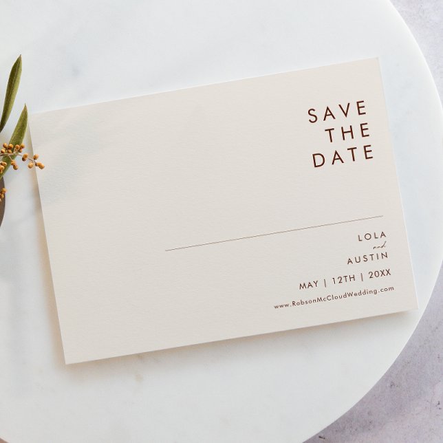 Save The Date Désert simple | Blanc naturel horizontal (Créateur téléchargé)