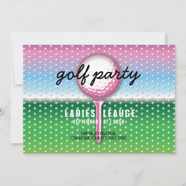Save The Date Design élégant du Golf Party Dames (Devant)