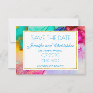 Save The Date Design moderne en marbre Abstrait