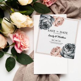Save The Date Design Rose Dusty Moderne Enregistrer La Date