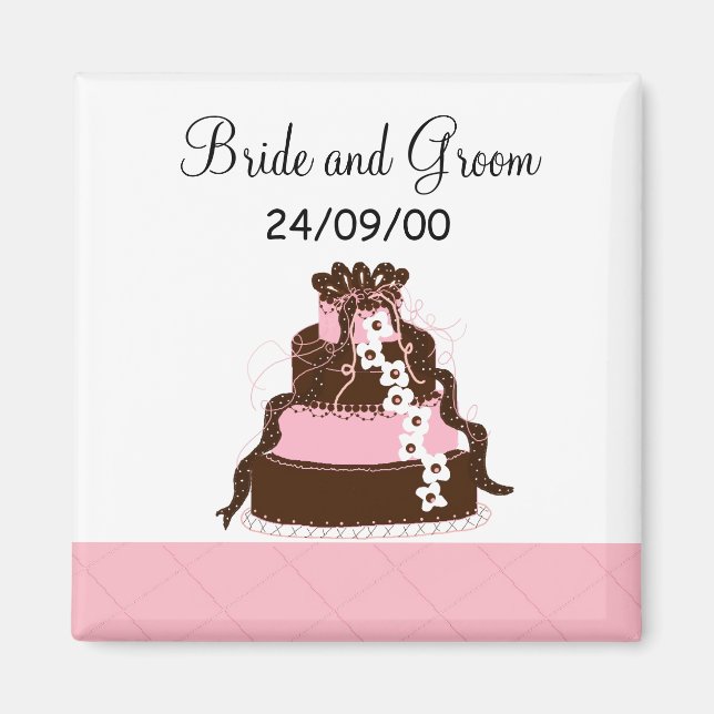 Save the Date Designer Cake Magnet (Vorne)