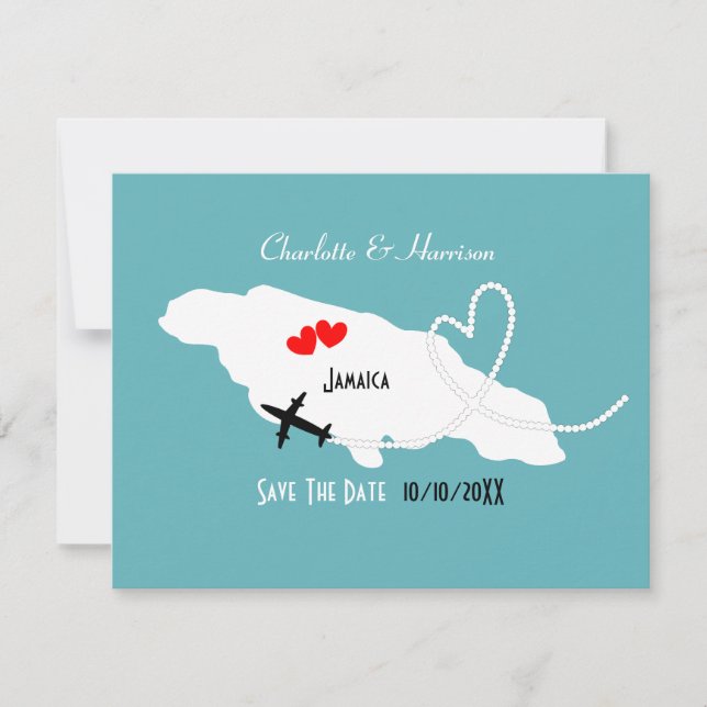 Save The Date Destination Mariage Jamaïque Enregistrez la Date (Devant)